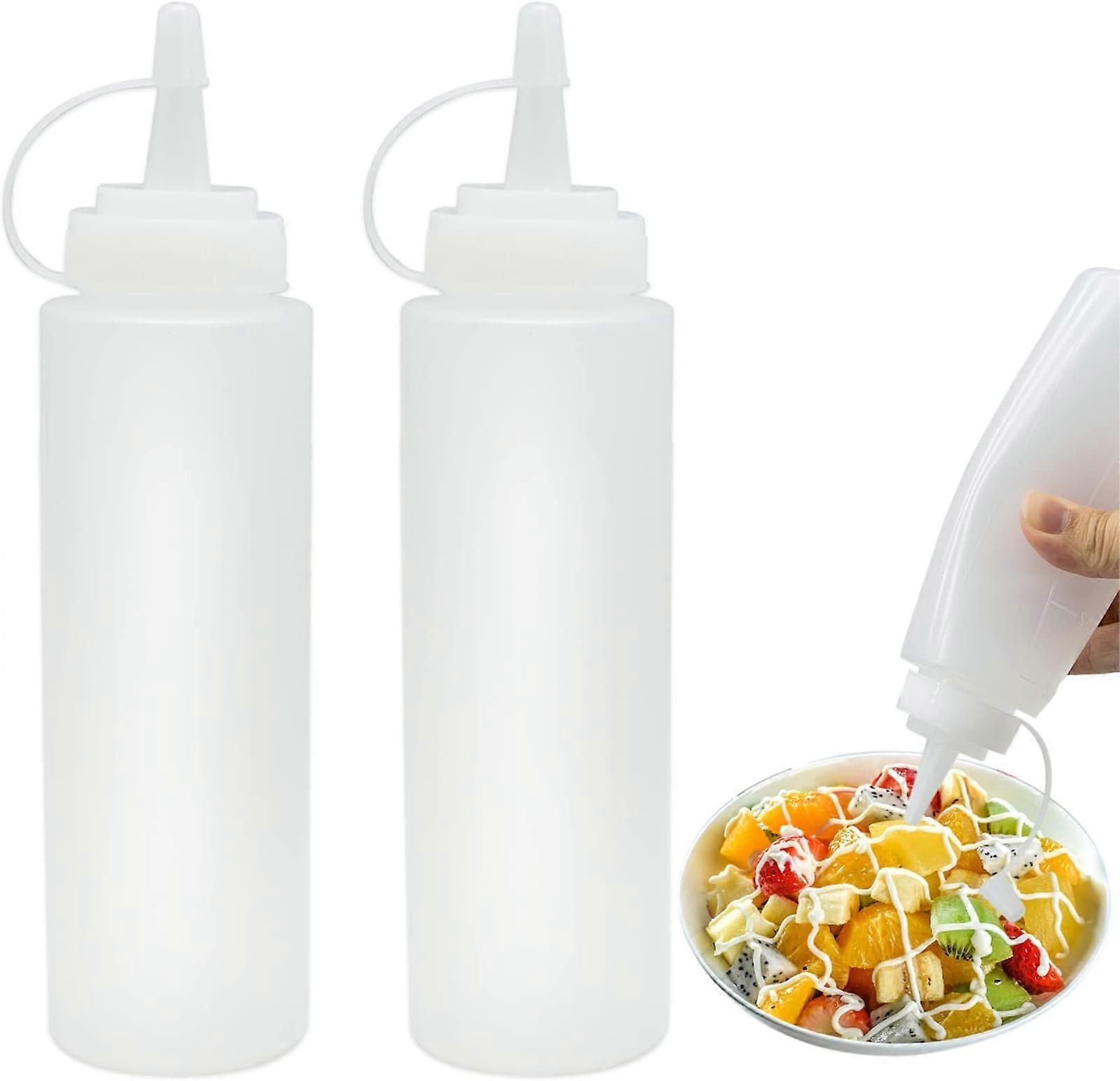2Pcs Condiment Bottle, Sauce Bottle,Plastic Squeeze Bottle