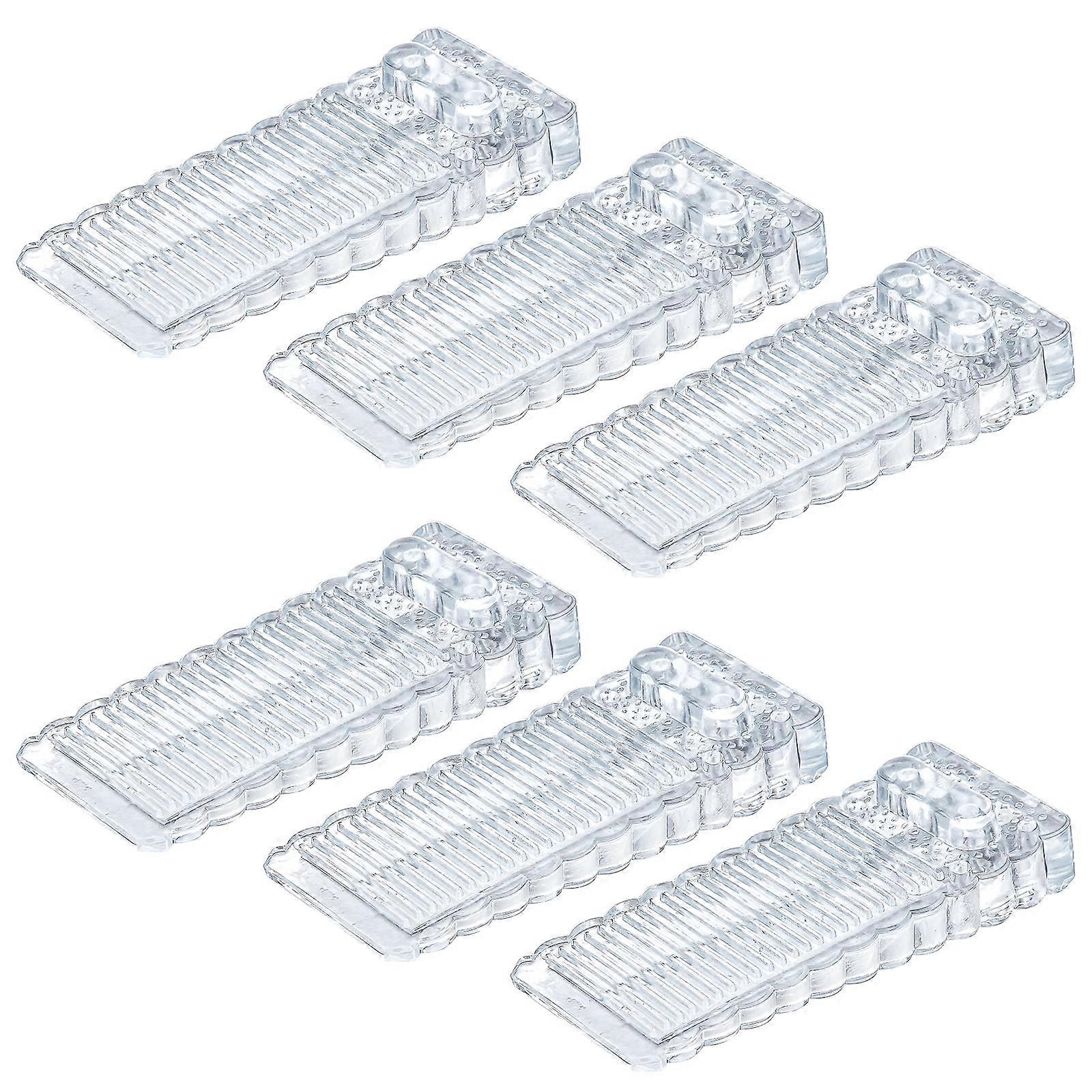 Door Stop Floor NonSlip Door Stopper Transparent Door Wedge Height Adjustable for Tiles Wooden Floor Cement Pack of 6