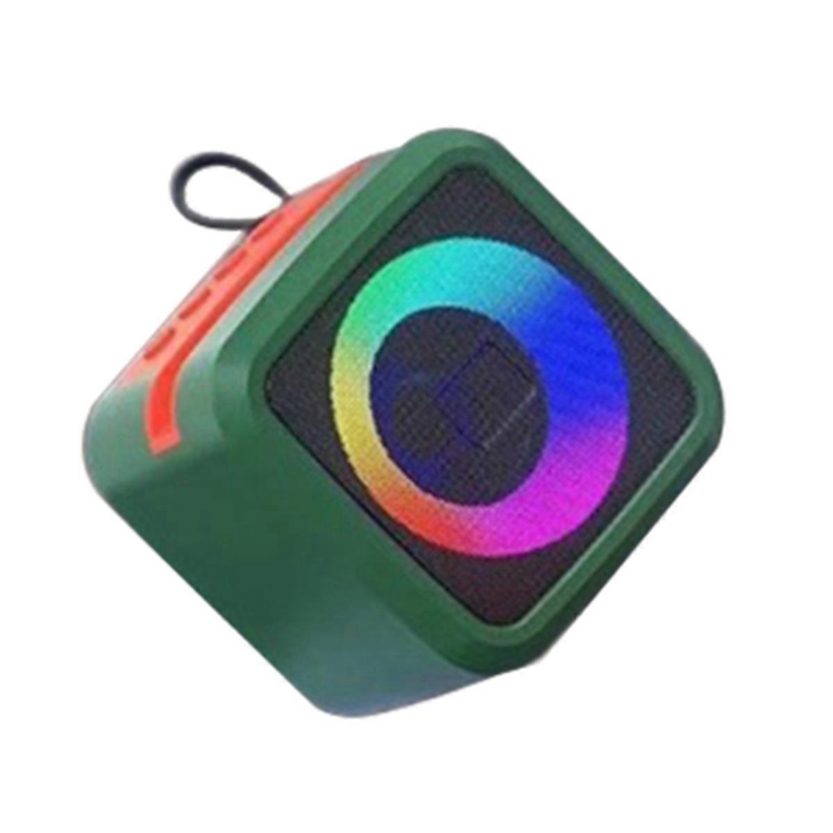 LED RGB Light Portable Wireless Bluetooth Speaker Support TF Green