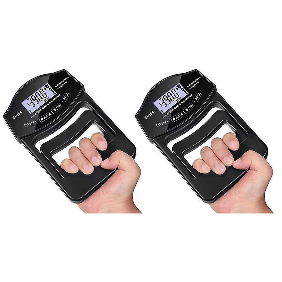 2X Grip Strength Tester,396Lbs/180Kg Digital Hand Dynamometer Grip Strength Meter USB LCD Screen Han