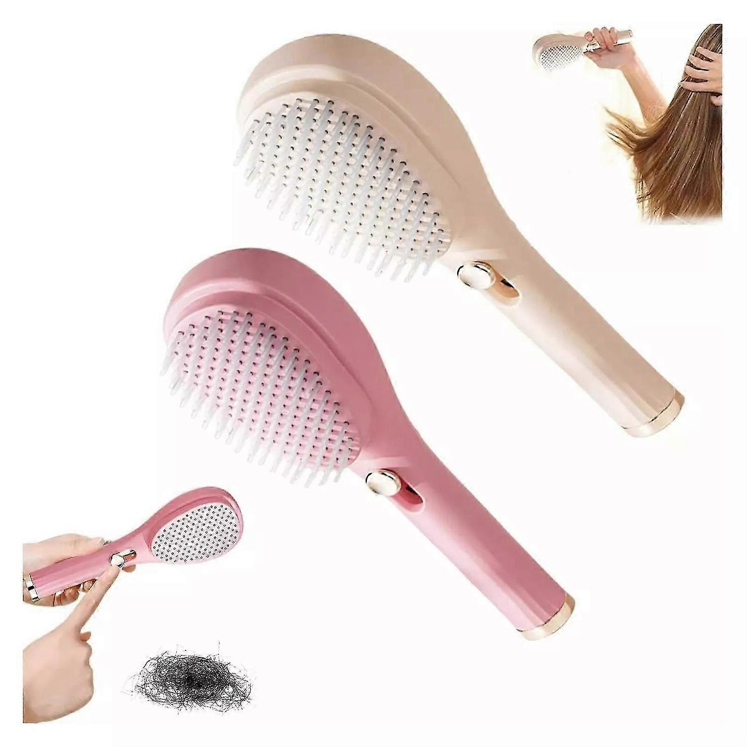 Scalp Massage Comb with Retractable Bristle,Self-Cleaning Anti-Static Hair Brush