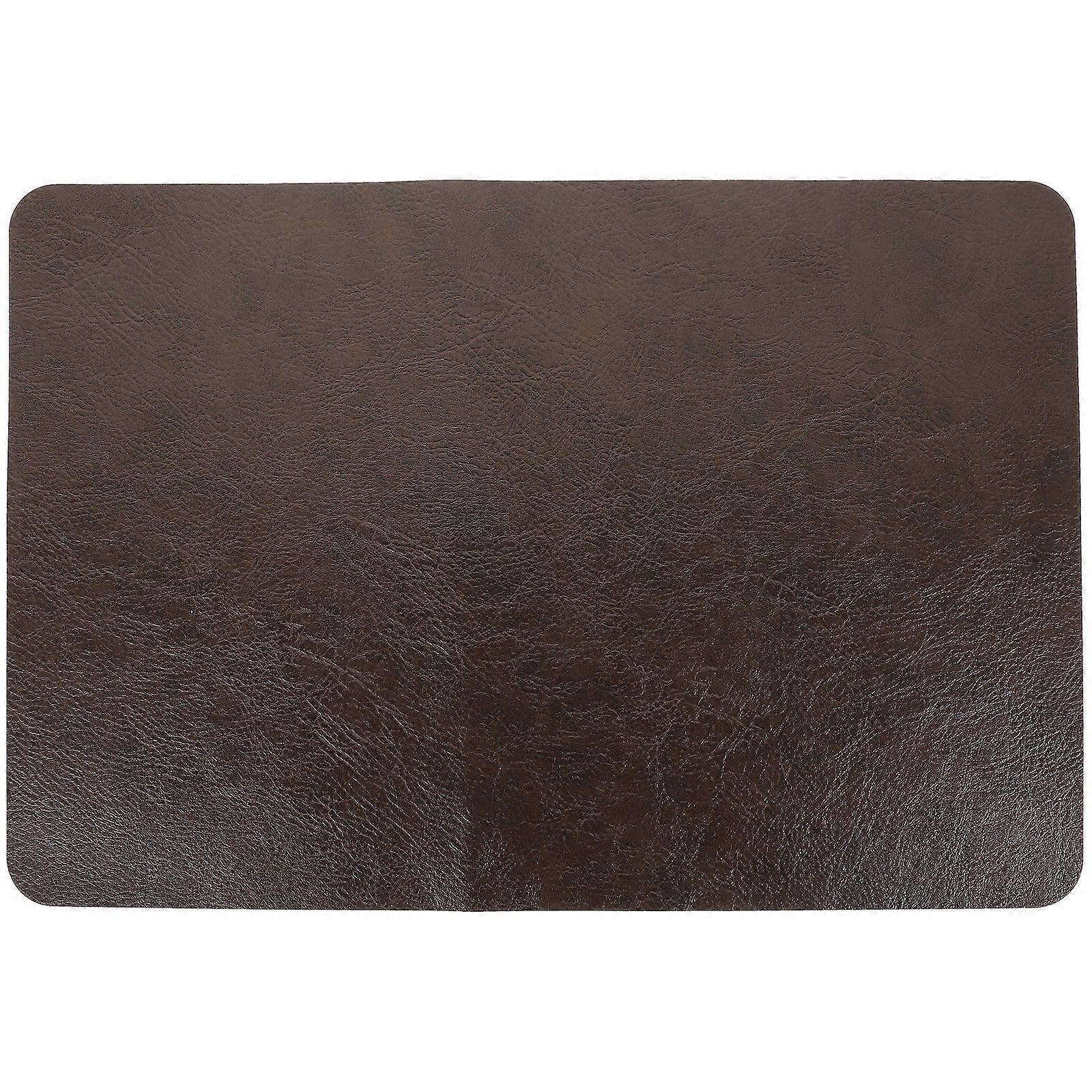 Table Placemats Rectangular Dining Table Mat Black Pu Leather Heat-Resistant 1 Piece