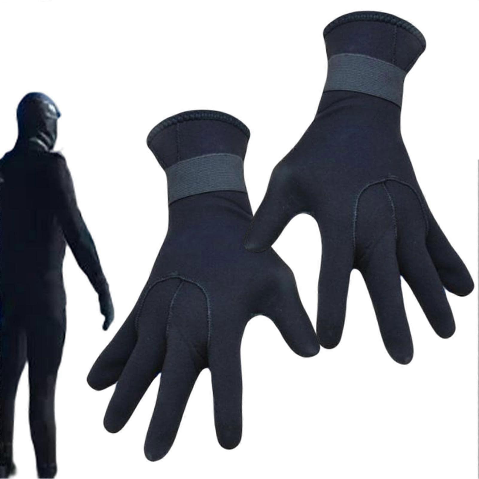 Diving Gloves, 3 mm Water Gloves, Snorkelling, Warm Wetsuit, Black XL