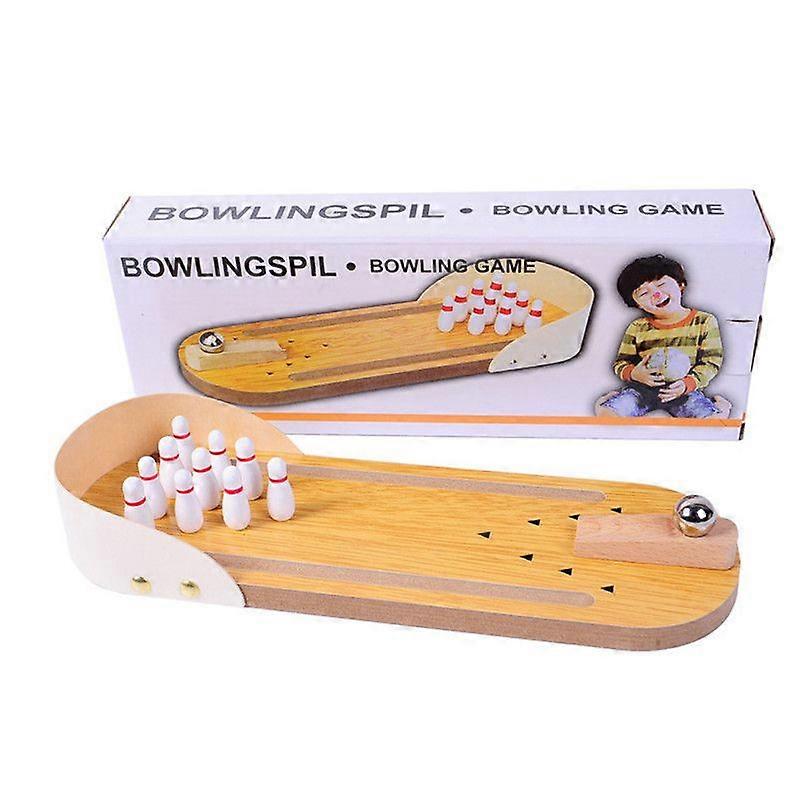 1-Pack Creative Wooden Toy Parent-Child Interactive Game, Mini Bowling