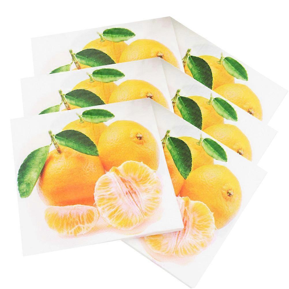 Floral Paper Napkins Delicate Fruit Series For Banquet Use Assorted Color 33 x 33 x 0.1cm Absorbent 20Set