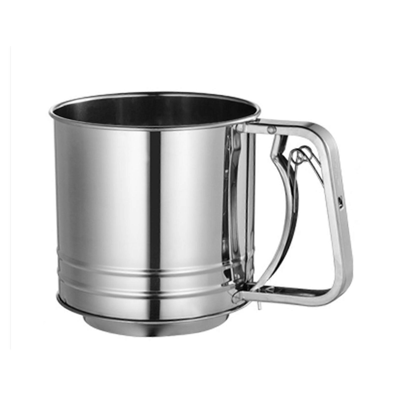 Kitchen Essential Stainless Steel Sifter, Mirror Polished Design for Smooth Sifting of Baking Powdered Sugar and Fine Mesh Flour