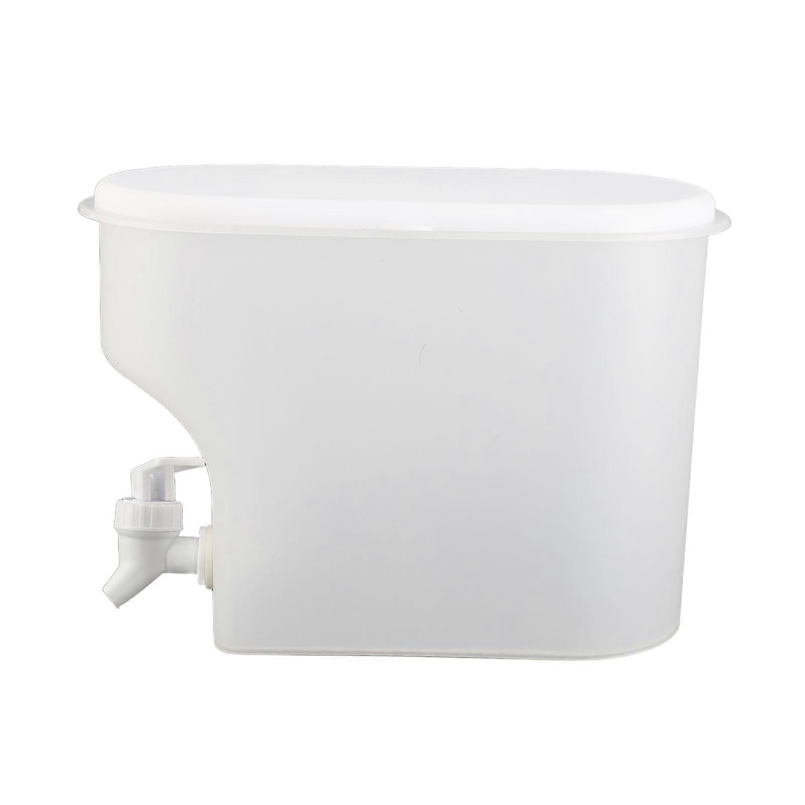 3.5L White Beverage Dispenser with Spigot Large Capacity Drink Container Freshness Seal Cover for Parties and Events