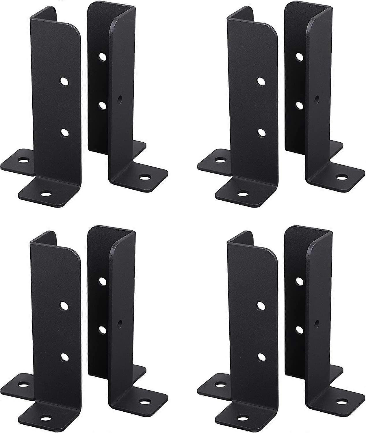 8 Pack Adjustable Wooden Fence Pergola Post Brackets for 1.5" x 1.5" and 2" x 7/8" Posts, Heavy Duty Support for Deck Railing and Mailbox