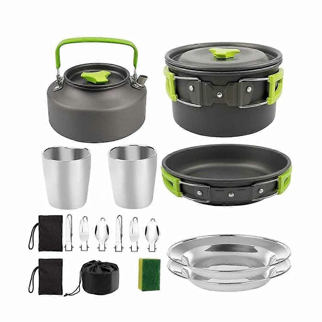 Camping Cookware Pot Pan Cup Tea Port Set Foldable Outdoor Cooking Set