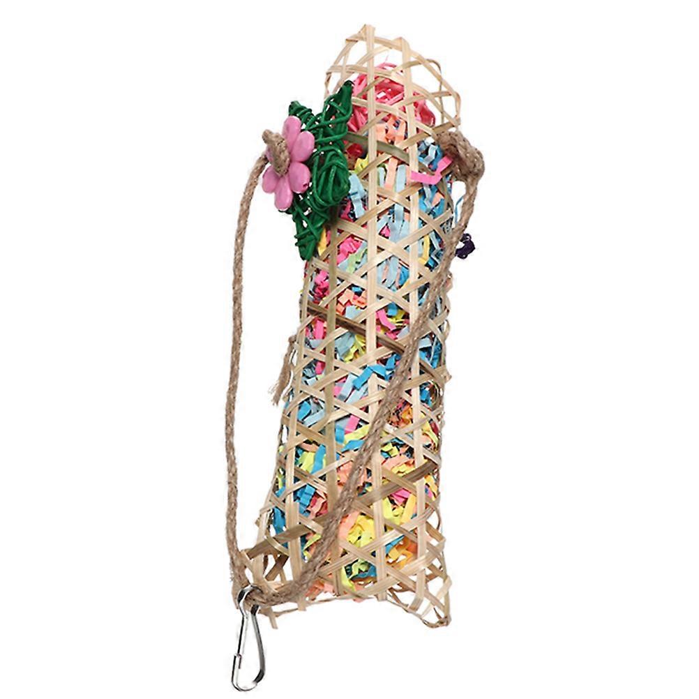 Parrot Chewing Plaything Made of Paper for Pet Use Assorted Color Lightweight and Portable