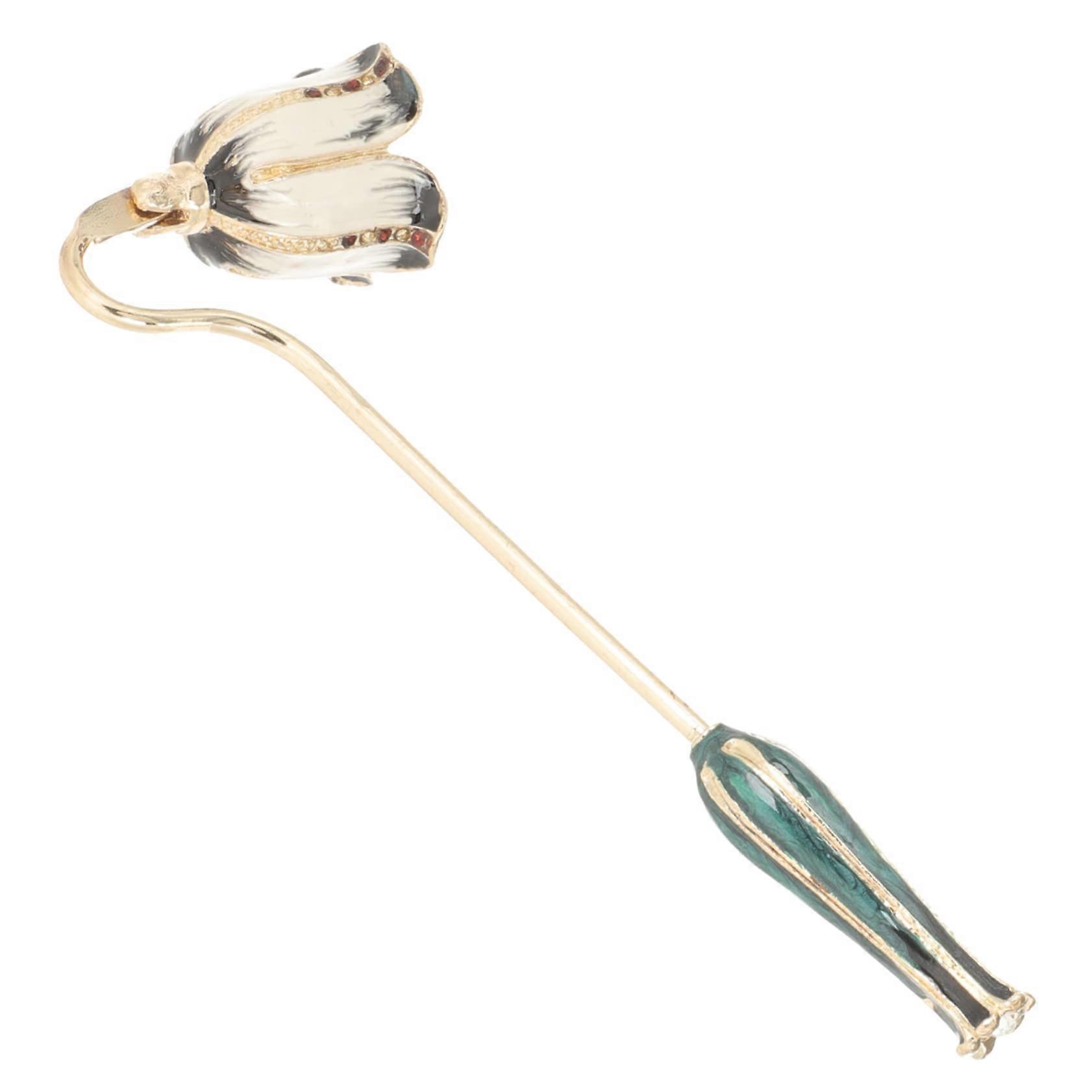 Candle Snuffer with Ceramic Base for Safe Home Candle Extinguishing, Elegant Tool 17x6cm