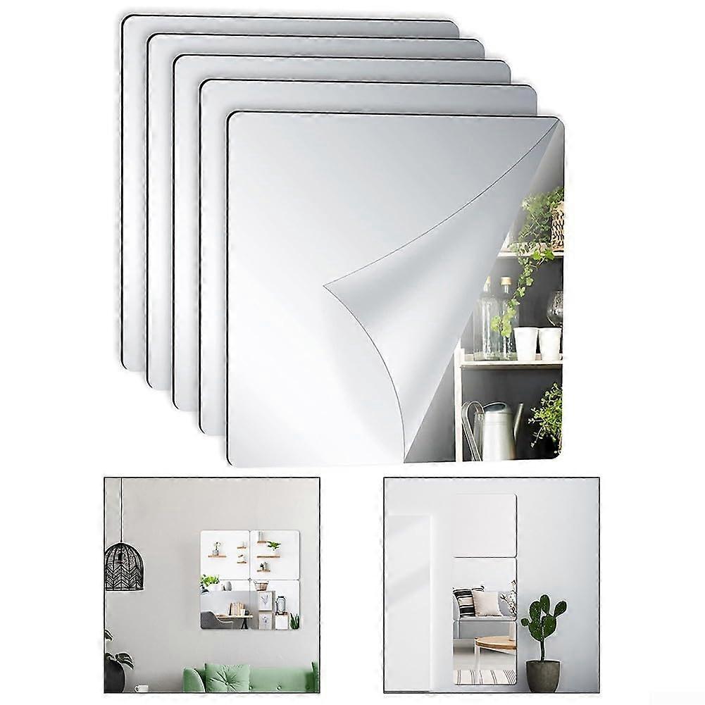 Acrylic Mirror Tile Set for DIY and Home Decoration, 10 Flexible Sheets to Enhance Your Space with Stylish Reflections