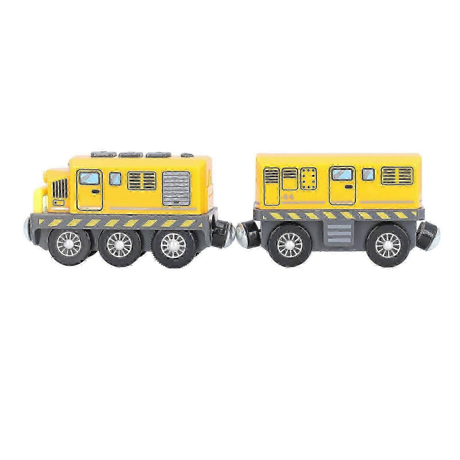 Battery Powered Action Locomotive Train with Sound and Lights for Kids, Motorized Yellow Train