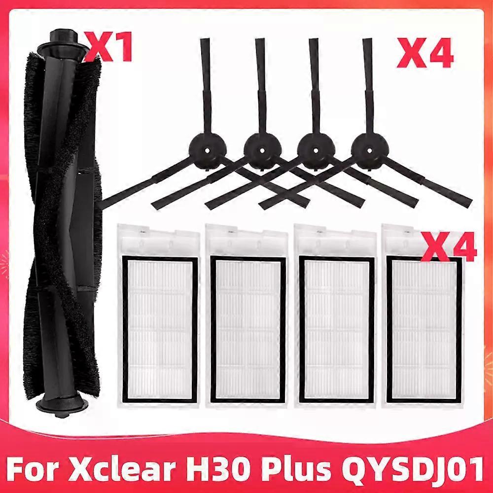 Fit For H30 Plus / Xclear H30 Plus QYSDJ01 Robot Vacuum Spare Parts Main Side Brush Hepa Filter Mop Rag Dust Bag