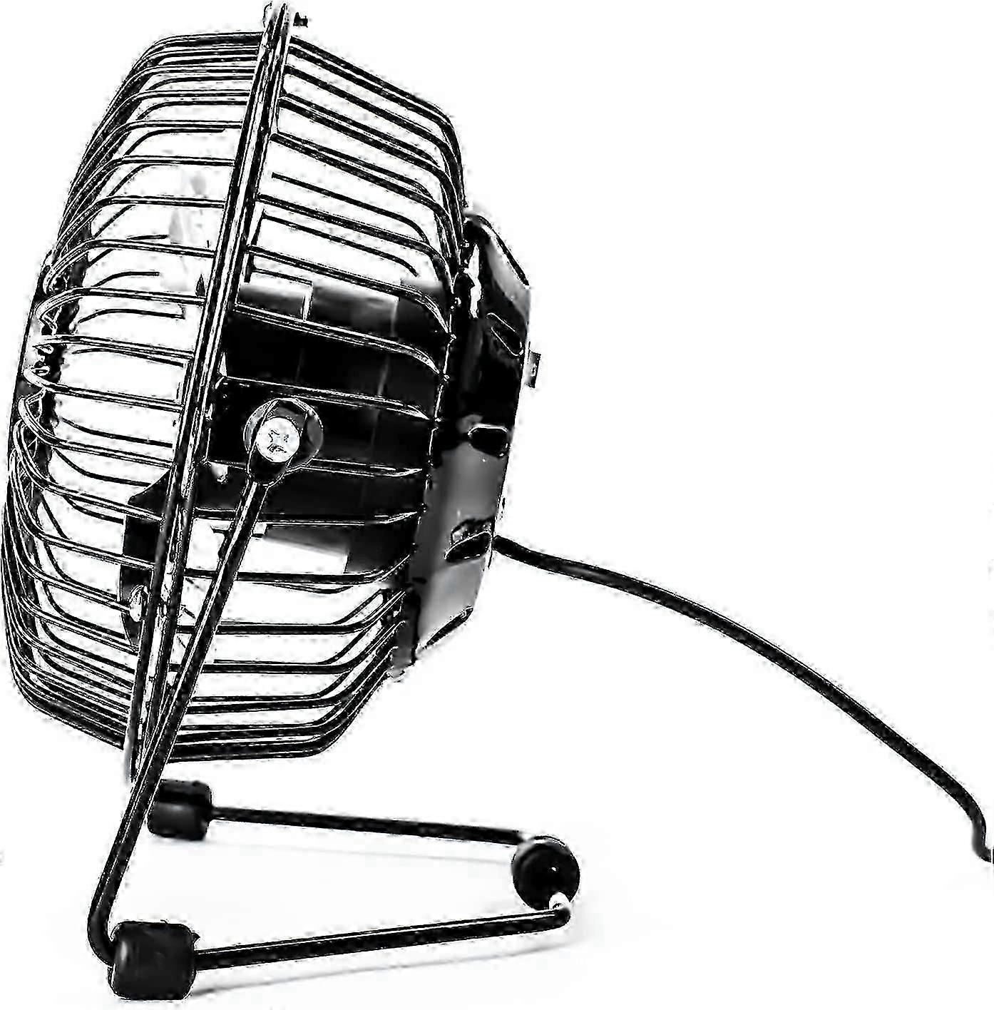 Ventilador de mesa mini USB de 4 polegadas, modelo mais recente de 2025 - Acabamento metálico preto
