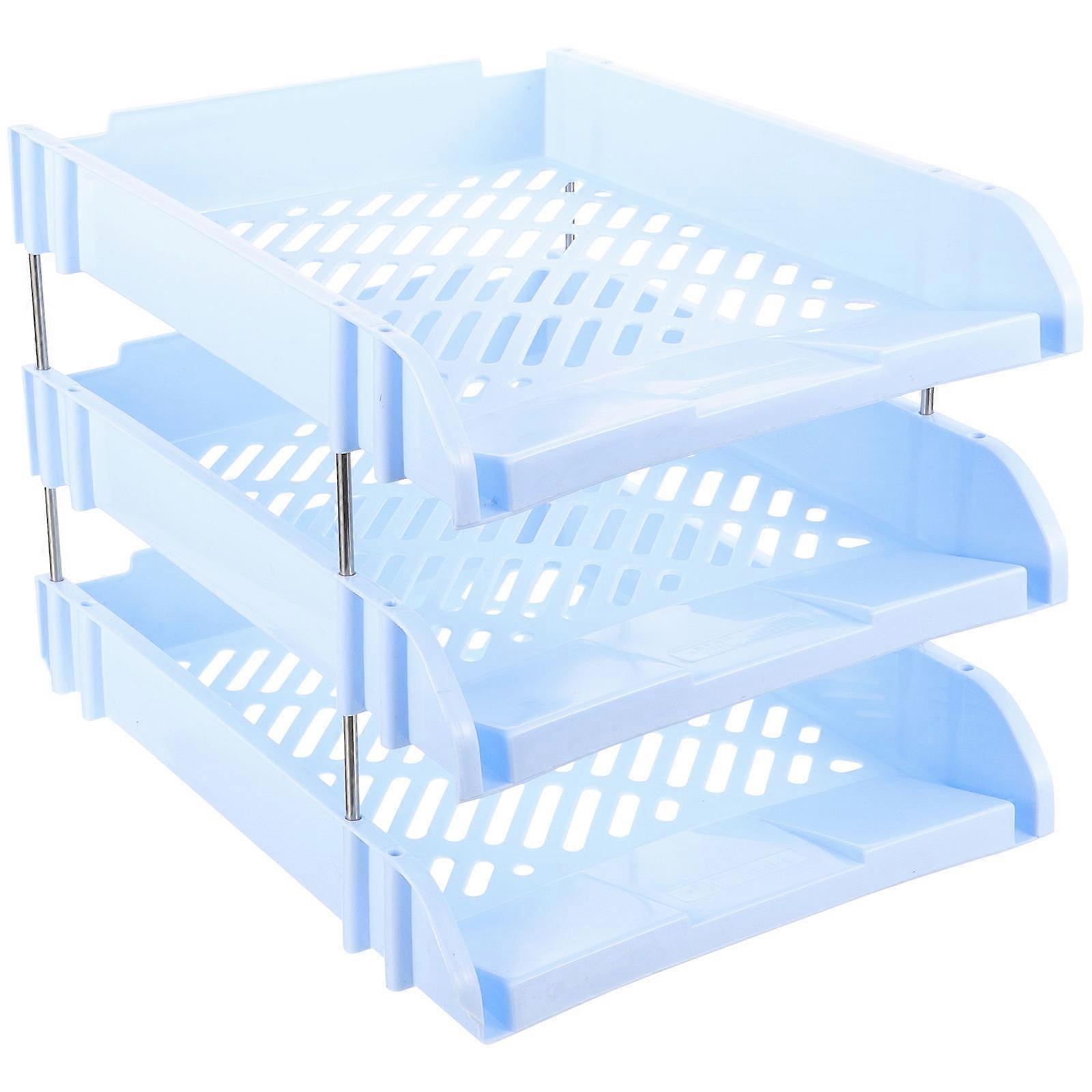 Stackable Paper Letter Tray Desk Organizer Vertical Document Holder for Office Home Use Modern Design Workspace Storage File Sorter