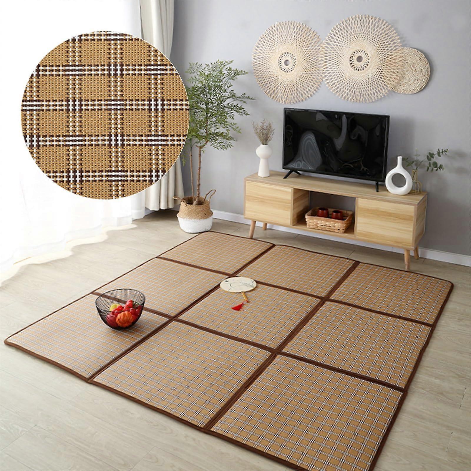 Japanese mat, foldable floor mattress for living room and bedroom, rattan, cooling futon