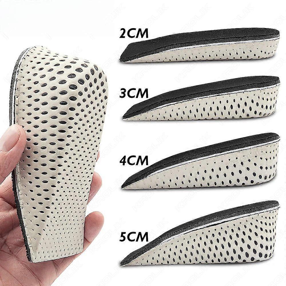 Half Shoe Insoles Heel Insert Sport Cushion Height Increase Memory Foam Heel Lifting 2/3/4/5CM Taller Invisible Heighten Pad