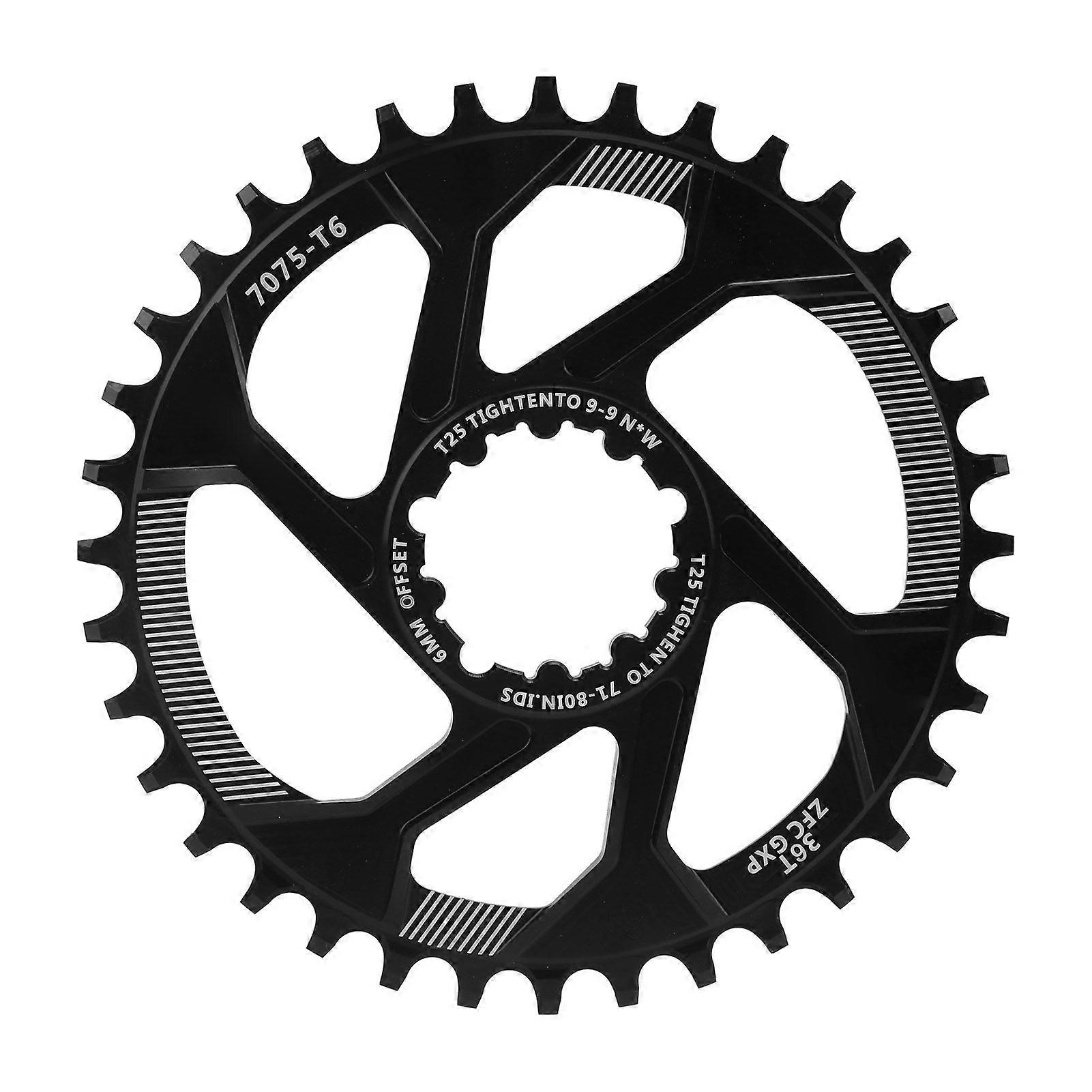 Bicycle Single Speed Chainring 36T Chainwheel Offset 6mm Direct Mount Narrow Wide Chainring for GXPYMQX)