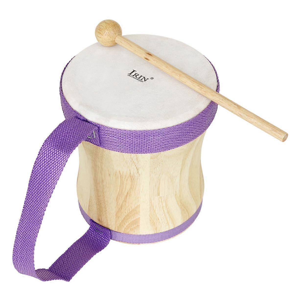 Hand drum percussion instrument, colorful bongo drum with mallet, ideal for early childhood education