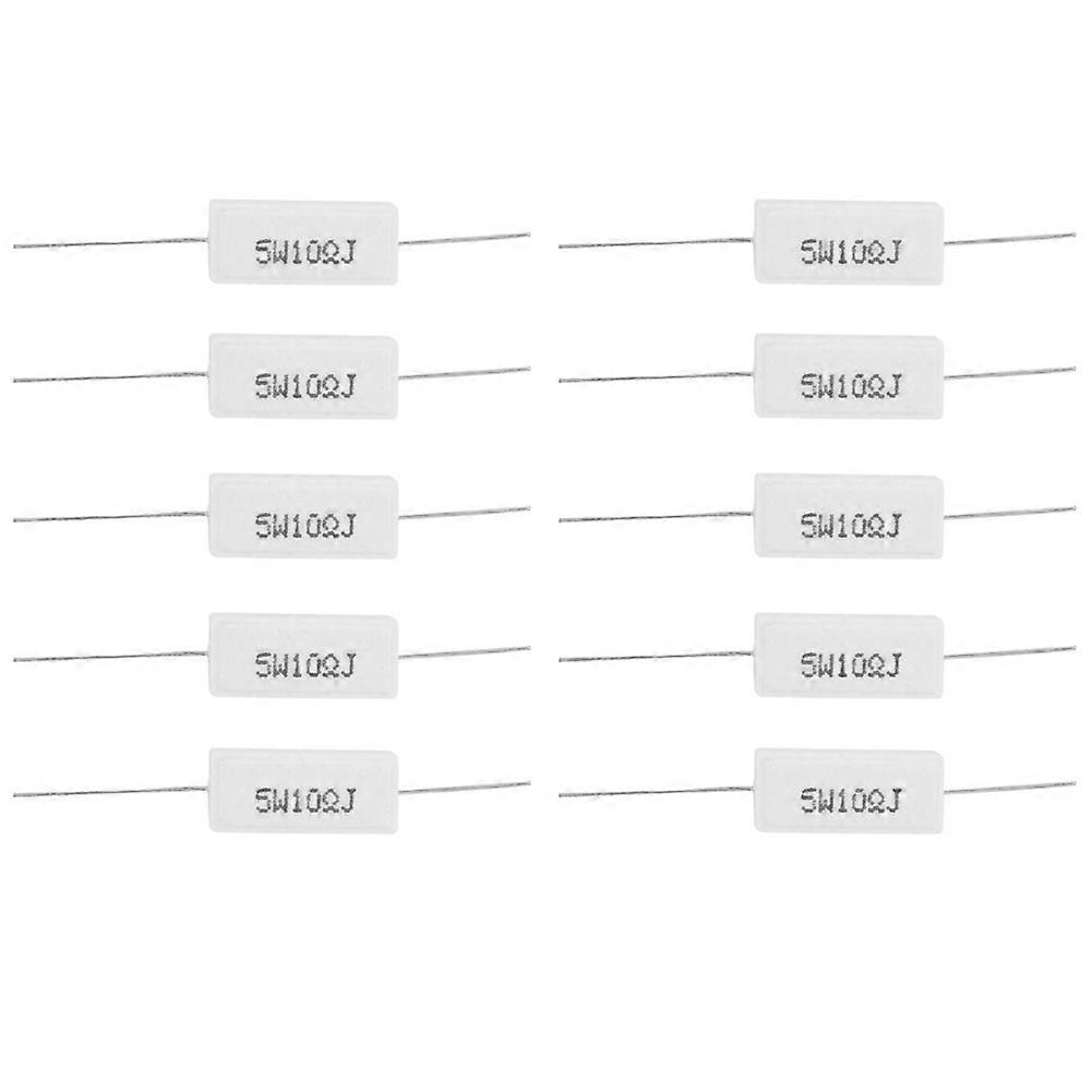 10Pcs Cement Resistor Power Resistance 5% Insulated Electronic Components 5W(10R)