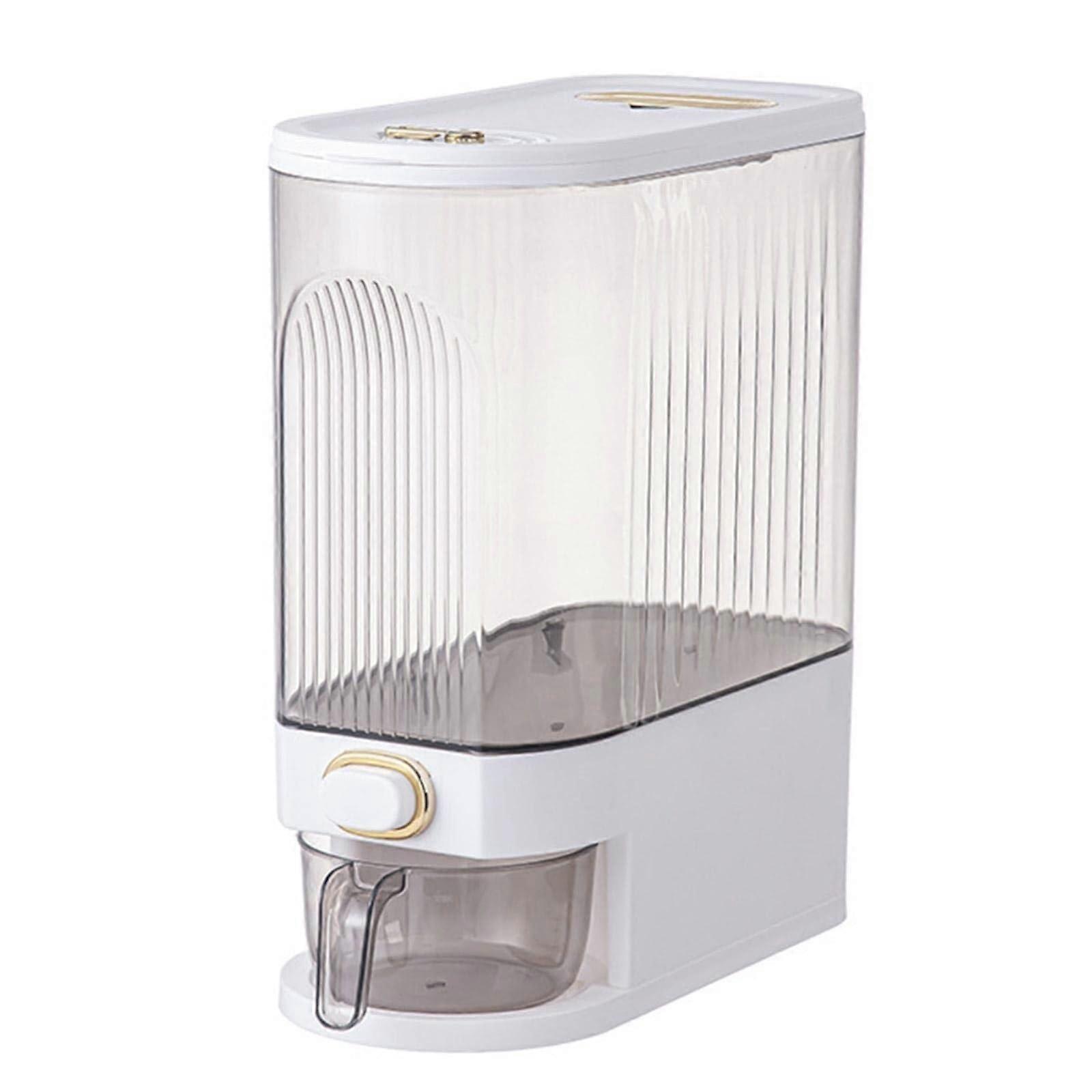 Cereal Dispenser 10L White With Measuring Cup, Muesli Storage Container, Food Storage Bin