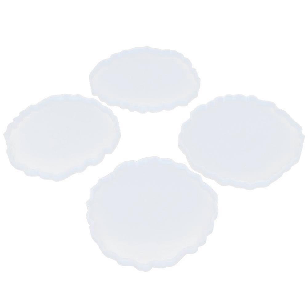 4Pcs Silicone Coaster Molds Set for DIY Handmade Crystal Epoxy Wavy Mirror Cloud