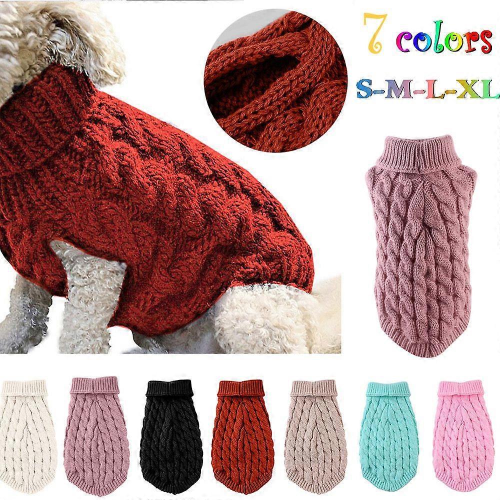 Pet Dog Jumper Sweater Warm Knitted Turtleneck Coat Puppy Cat Winter Vest Hot