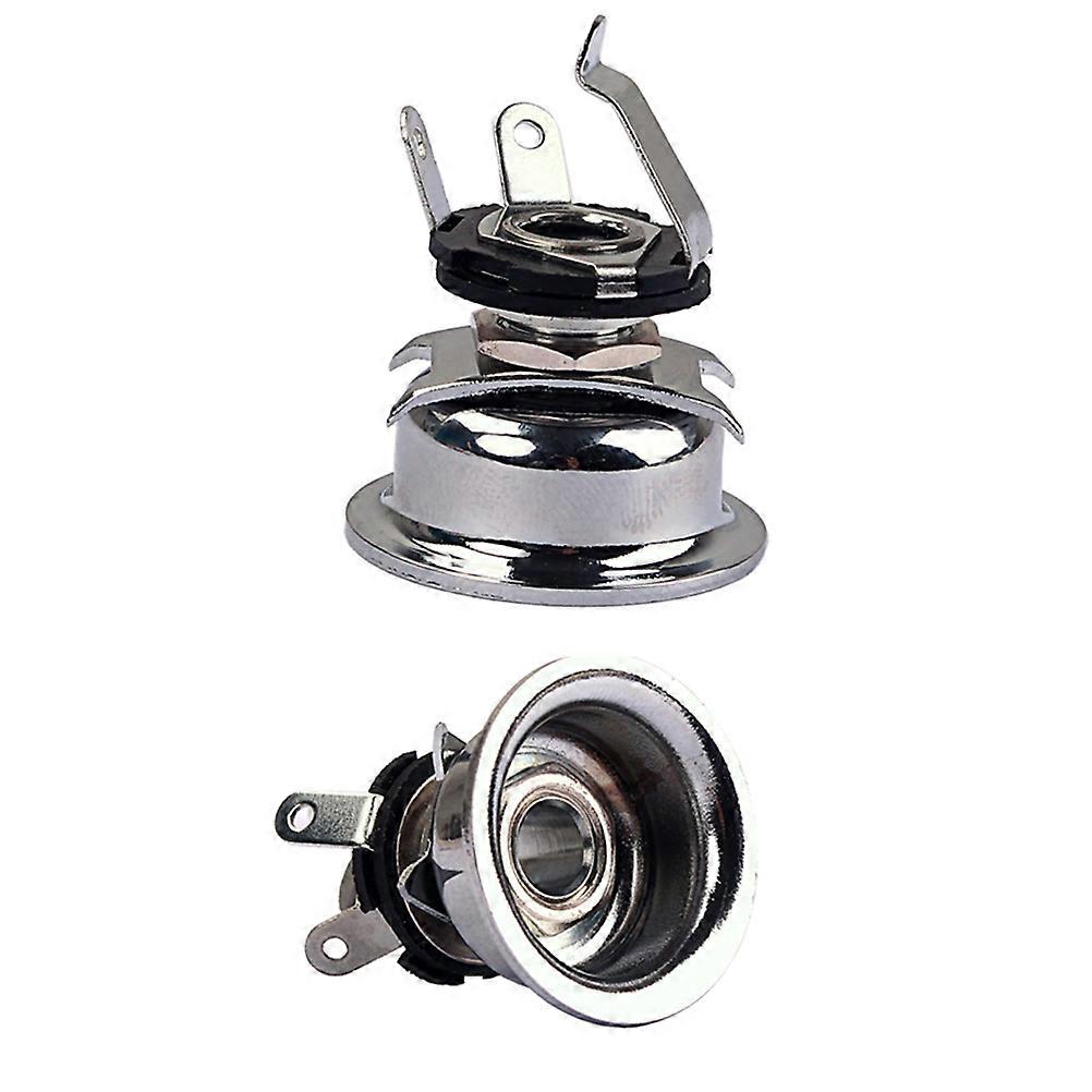 Guitar Connector Jack Socket Guitar Parts For Musicians Instrument Repairers Silver 6.35mm Output Jack 1Set