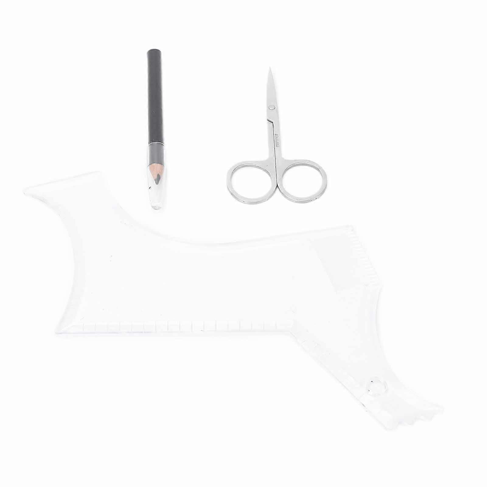 3pcs Men's Beard Shaping Tool Set Scissors Comb Pen Professional Beard Styling Tools