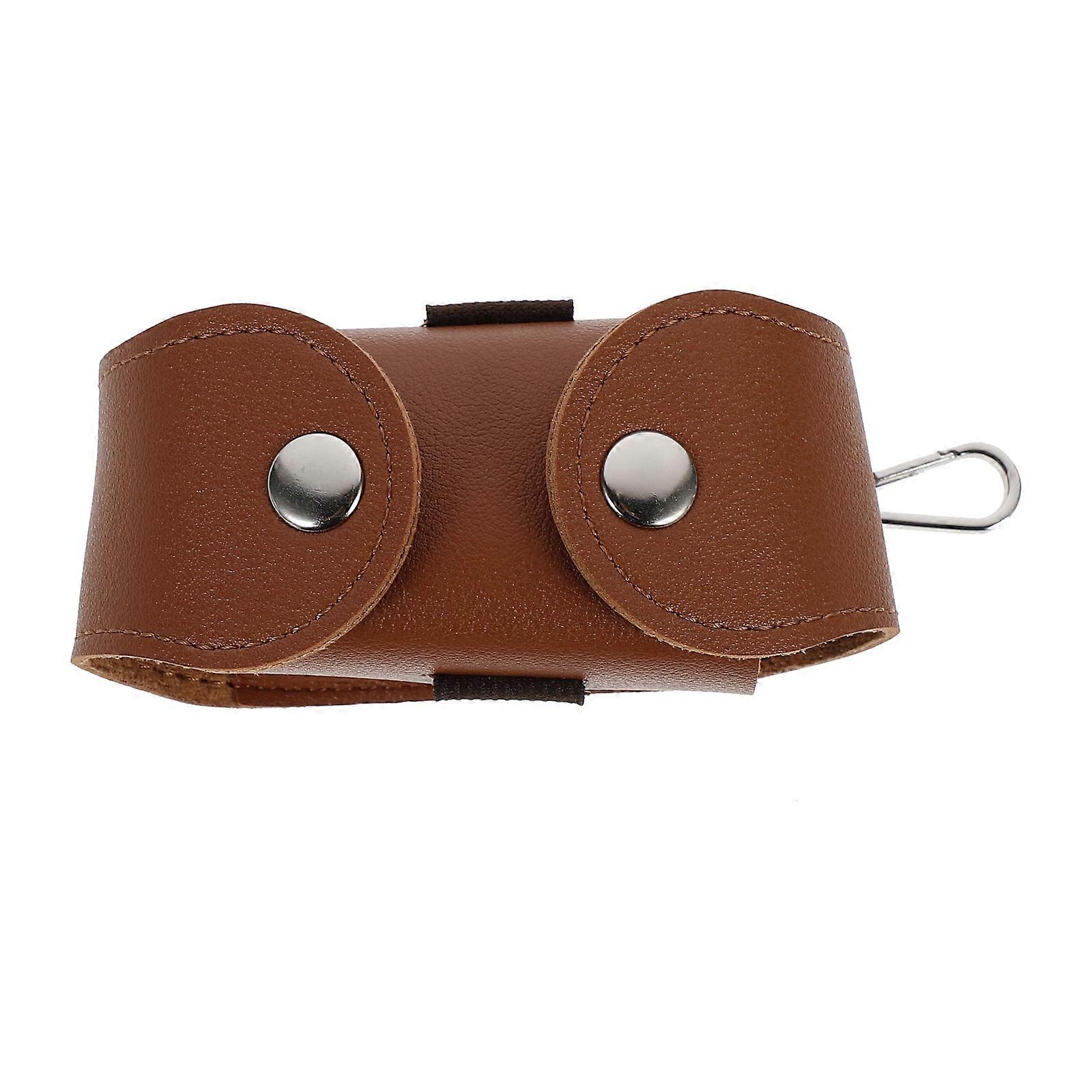 PU Golfs Ball Pouch for Golfs Ball Storage Case 1Pcs Holds 2 Balls Coffee