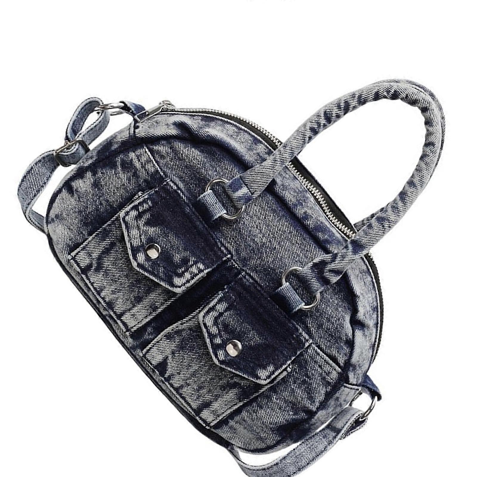 Women's Crossbody Bag Stylish Jeans Handbag Large Capacity Shoulder Purse Casual Top Handle Bag for Various Occasion Retro blue