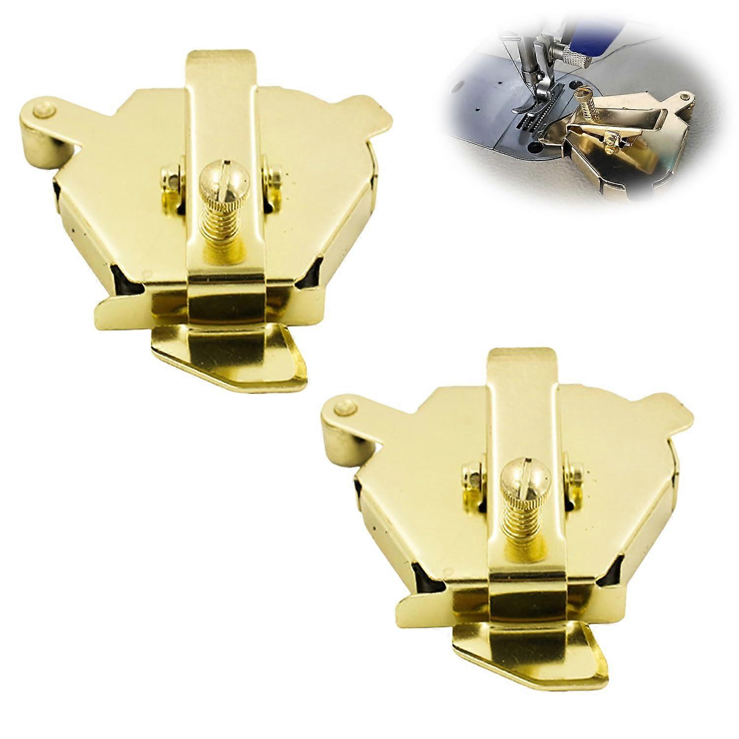 Seventh Generation Magnetic Seam Guide Pack Of 2 With Thickness Adjustment Screw For Sewing Machines Gauge Tool Gold