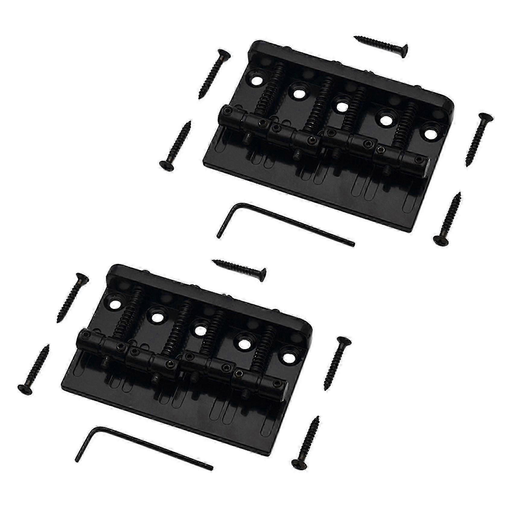 4 String Hardtail Bass Guitar Bridge Compatible With Fender Jazz Bass Pb Black