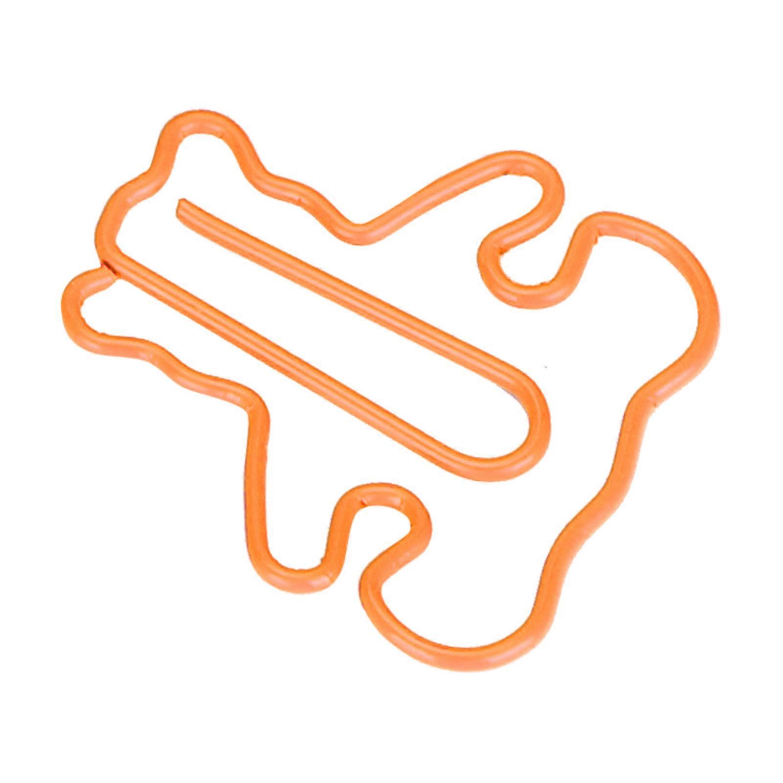 20PCS Mini Plastic Coated Wire Paperclip Bear Shape Bookmark Clip File Notebook HolderOrange