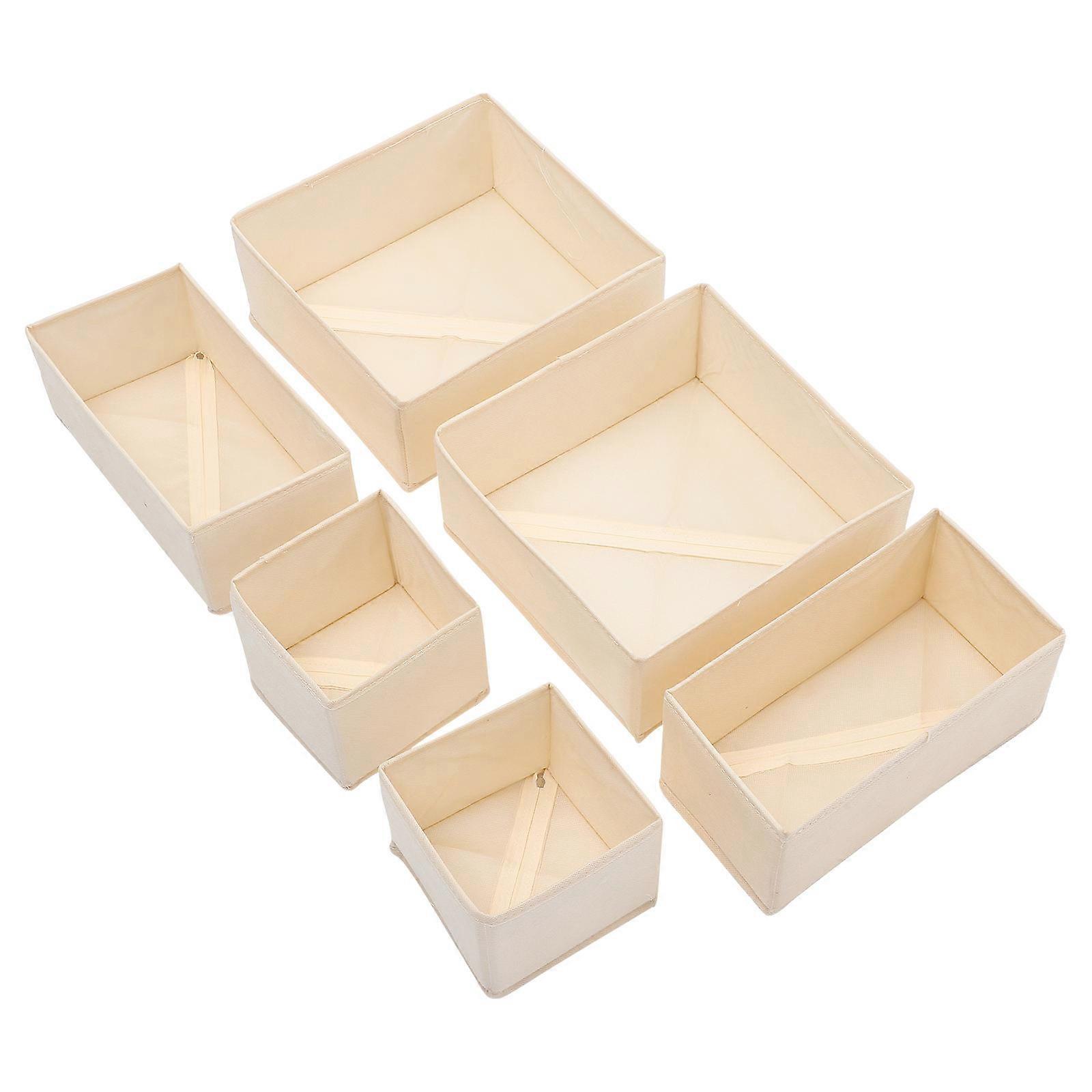 Cloth Storage Boxes for Home Use Beige Nonwovens PP Plate Safe Foldable Drawer Organizer Clothes Containers
