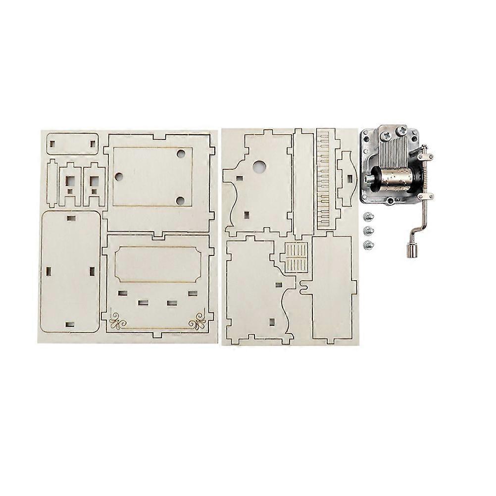 手動オルゴールDIY手作り組み立てオルゴールピアノ形状教育モデルクリエイティブキッズ9.2 * 6.3 * 4cm木材1個
