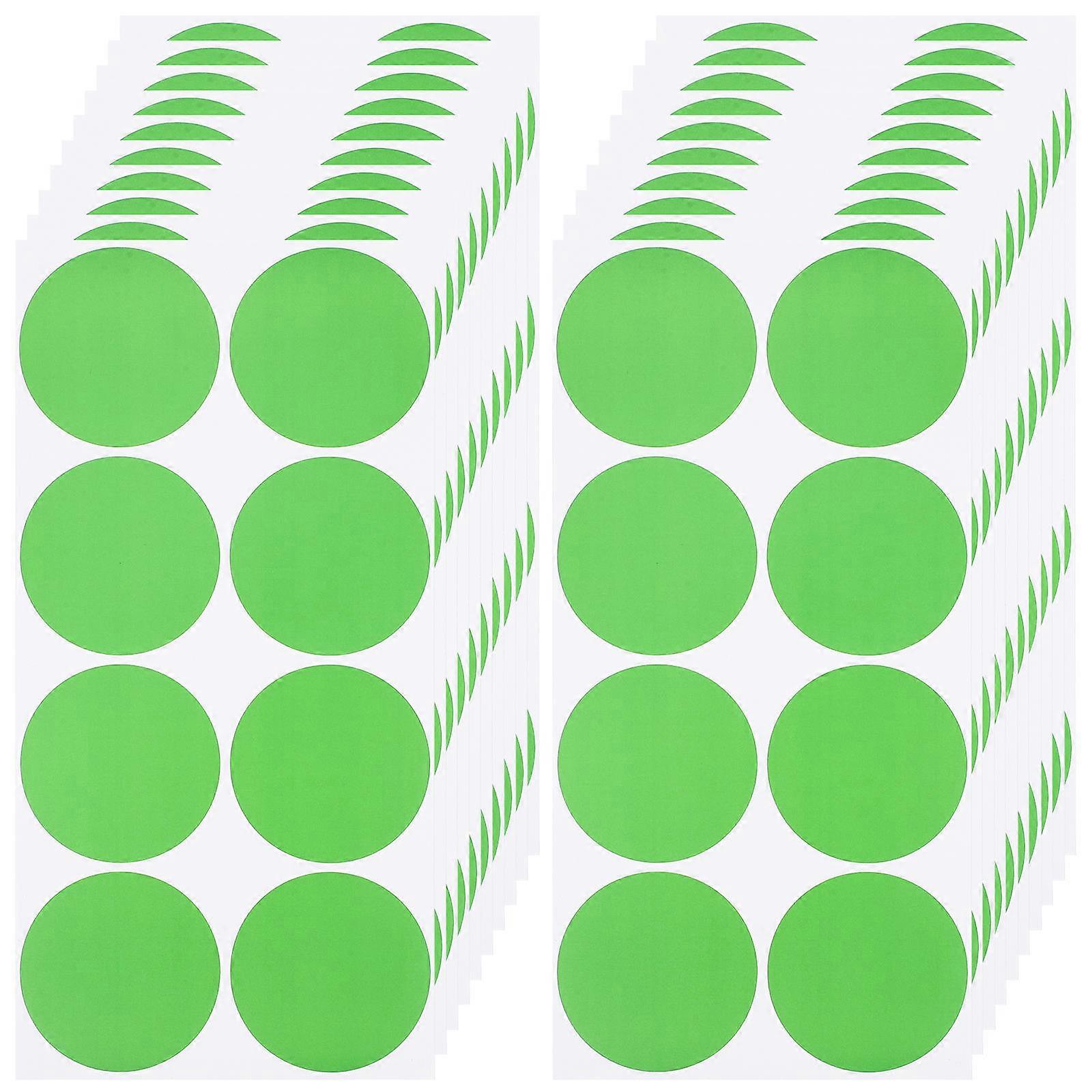 Light Green PVC Circle Stickers for Home Use SelfAdhesive with Blank Design 20 Sheets