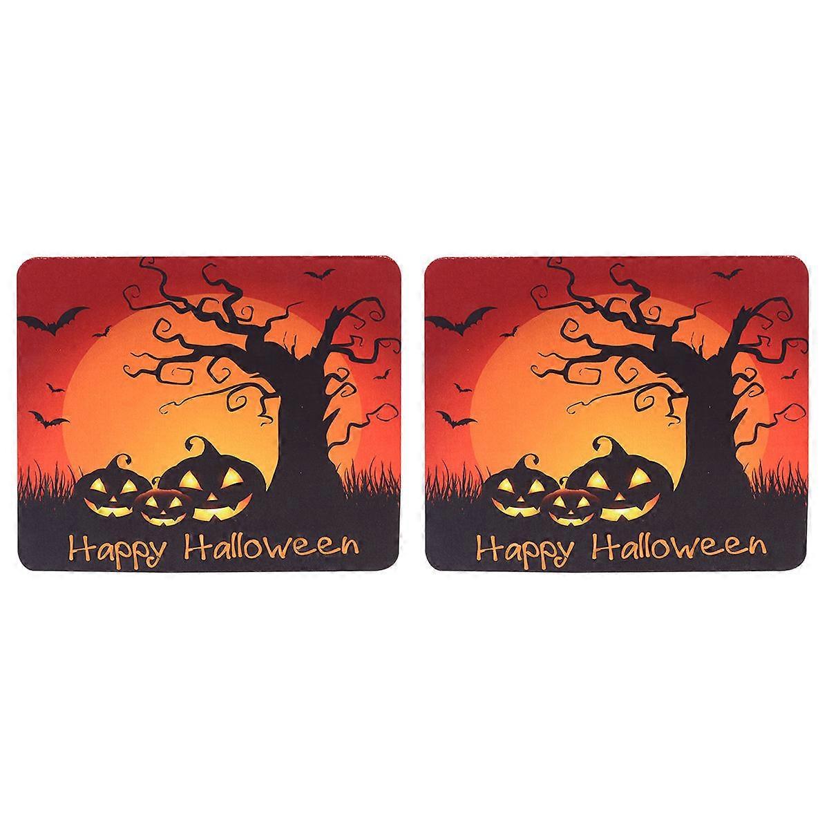 Spooky Pumpkins Mouse Pad Rubber Material Flexible Desk Accessories Halloween 11.79X9.82in Kneadable 2Pcs