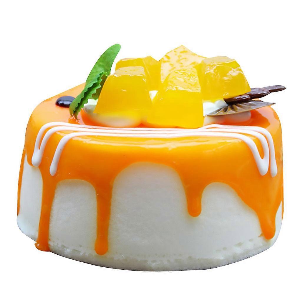 Lifelike Artificial Cake Props for Decoration Made of PVC Orange Color Suitable for Long Time Display 1Pc