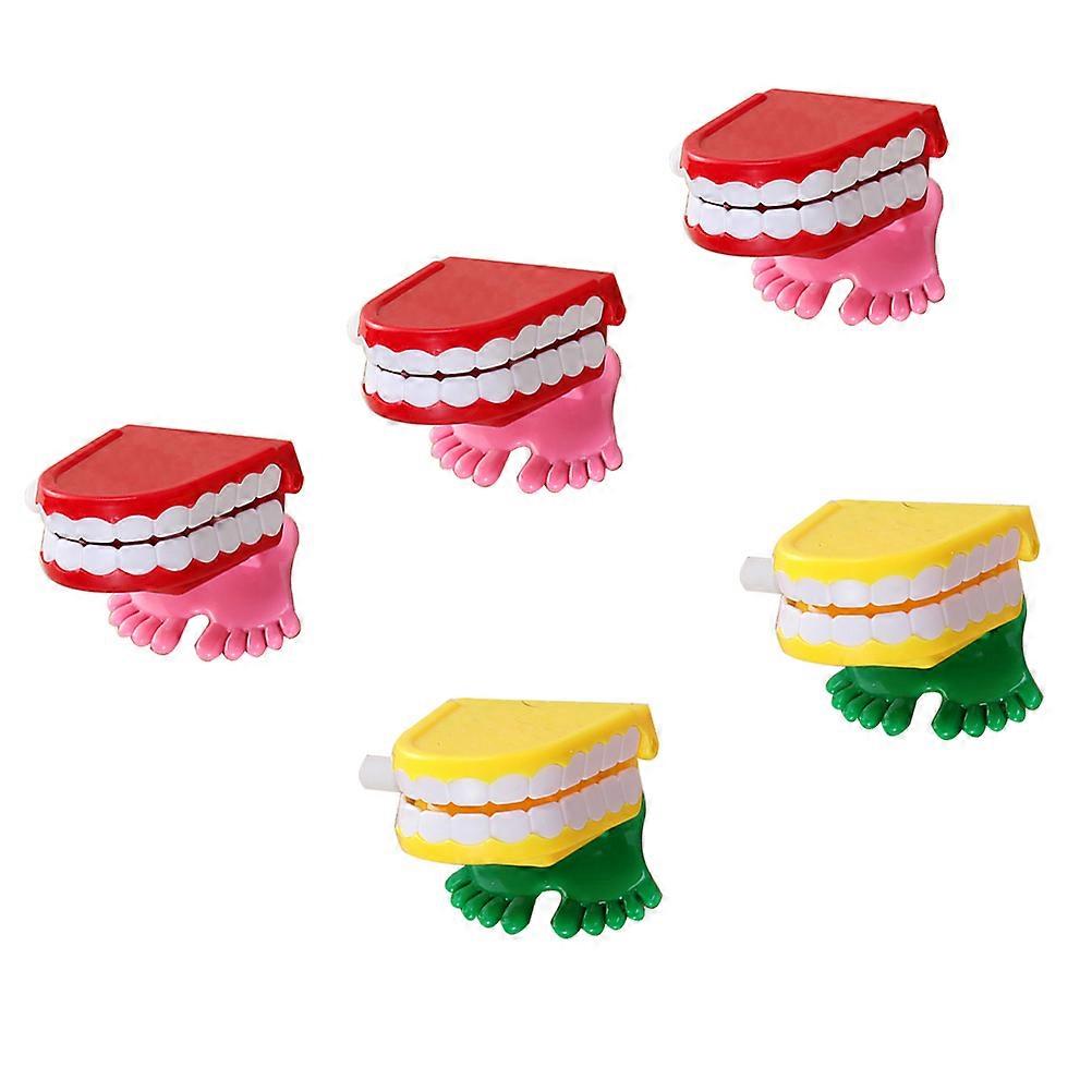 Funny Teeth Design Clockwork Mechanism Tactile Development Color Recognition Kids Gifts 5Pcs