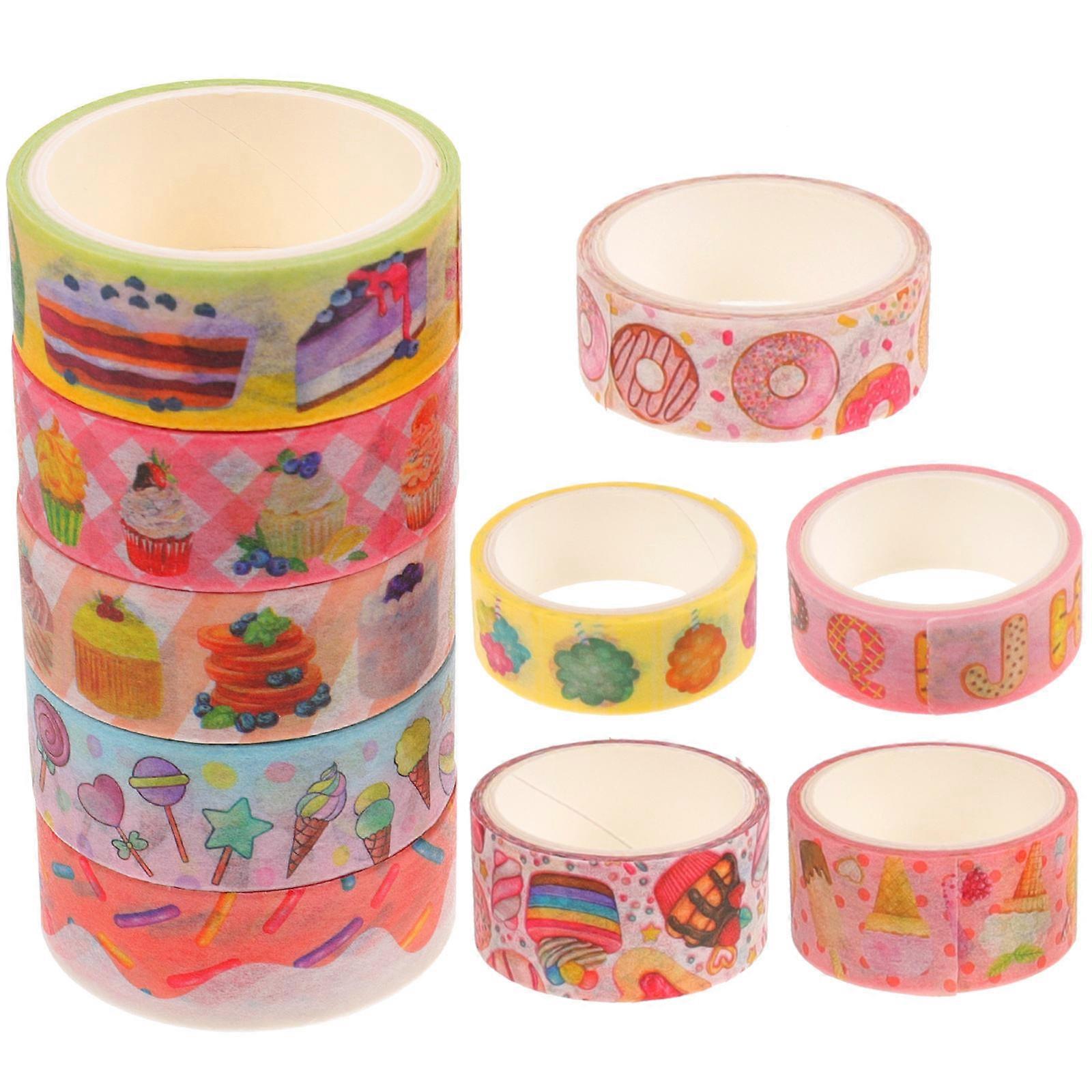 10 Rolls Washi Tape Set for Scrapbooking, DIY Crafts, and Decorative Projects – Food Themed Paper Tapes for Planners, Journals, Handbooks, Diaries,