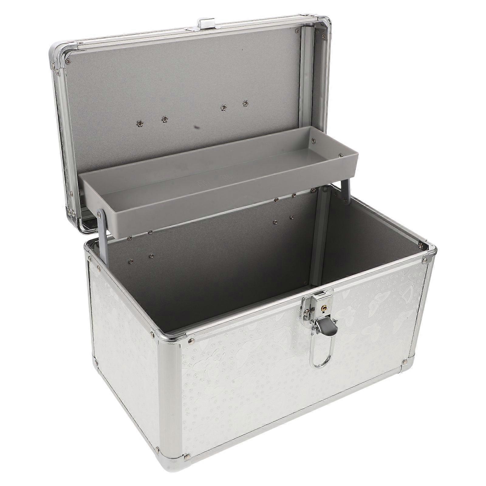 Aluminum Alloy Tool Carrying Case Multifunctional Storage Box Outdoor Use Scratch-Resistant 1Set