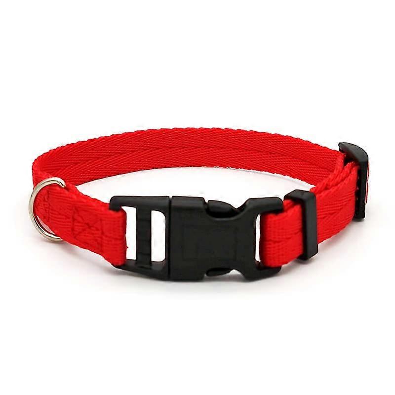 Dog Collar for Pets, Solid Color, Quick Release, Medium Size for Puppies and Small Dogs, 2 Pack, Red, Size S