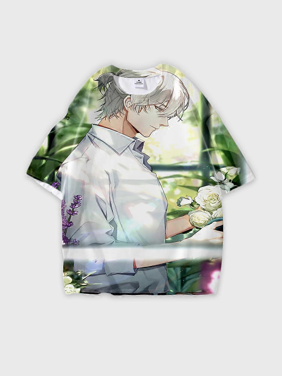 T-shirt round neck Role Pattern loose short sleeve B1167