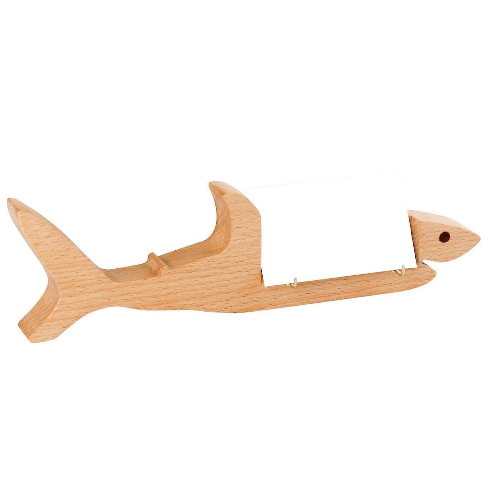 Artistic Fish Figure Wood Card Holder for Office Desktop Organizers Creative Fish Shape Name Business Card Stand Rack Multicolor
