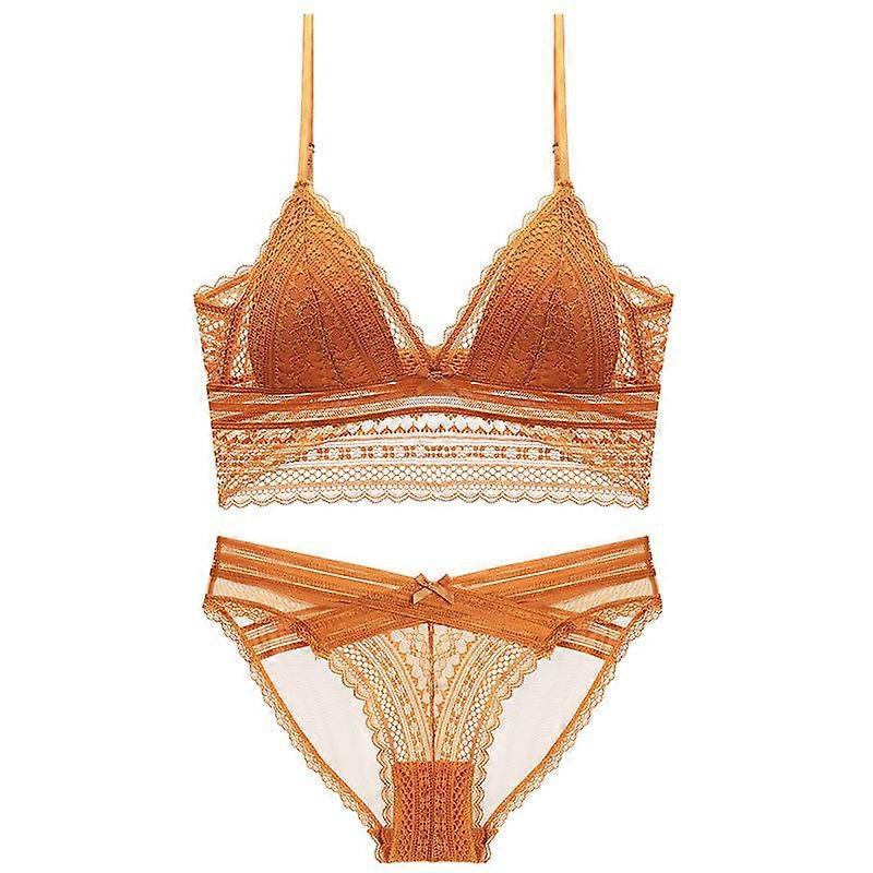 Lace Bralette and Panty Set - Push-Up, Wire-Free