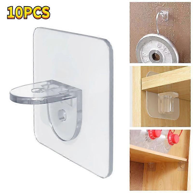 10pcs Adhesive Holders Wall Hangers Hooks Shelf Support Partition Bracket SupportRack