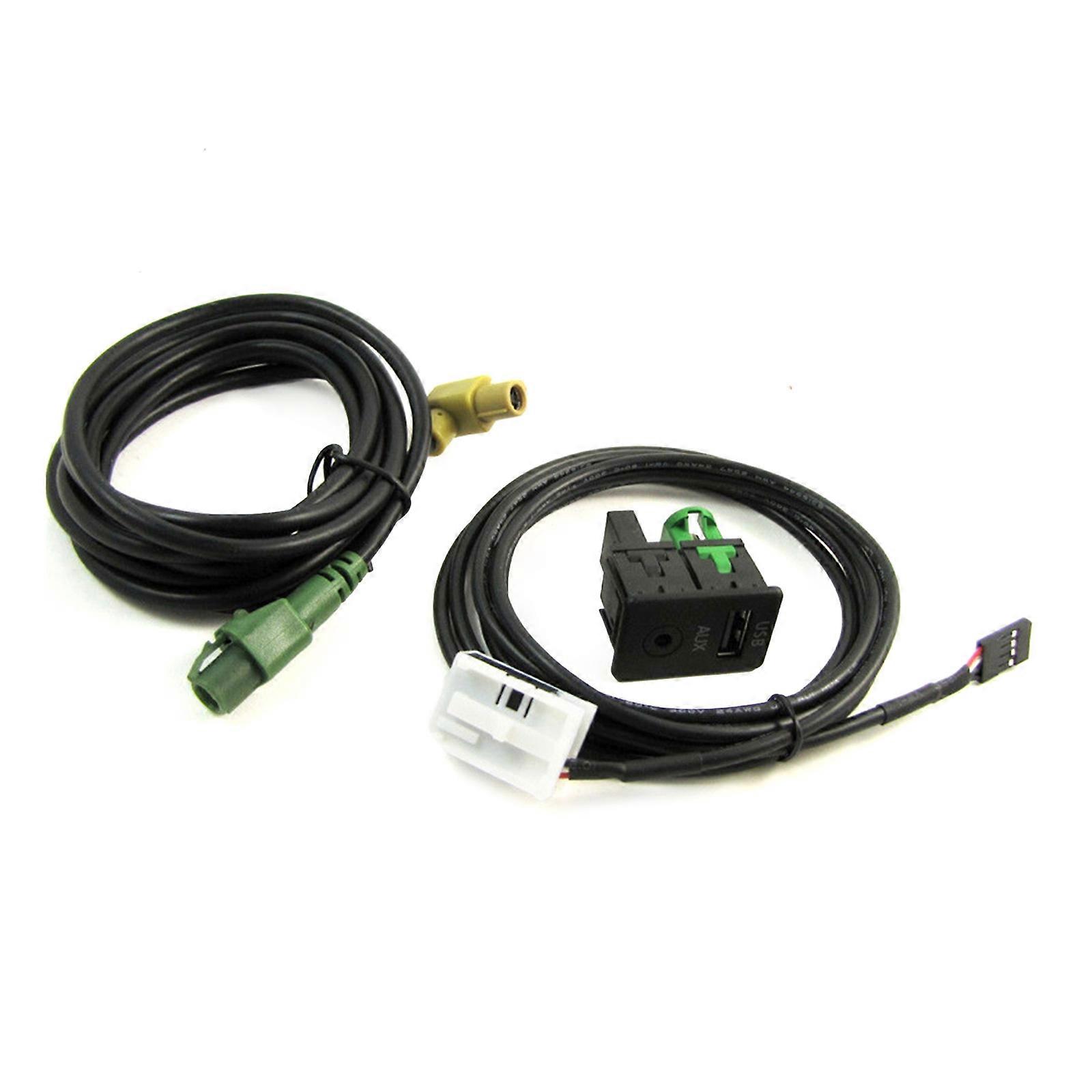 USB AUX Switches Plug with Cable for B6 B7 RCD510 RCD310 Replacement AUX USB Switches Port Socket & Cable Auto Parts Multicolor