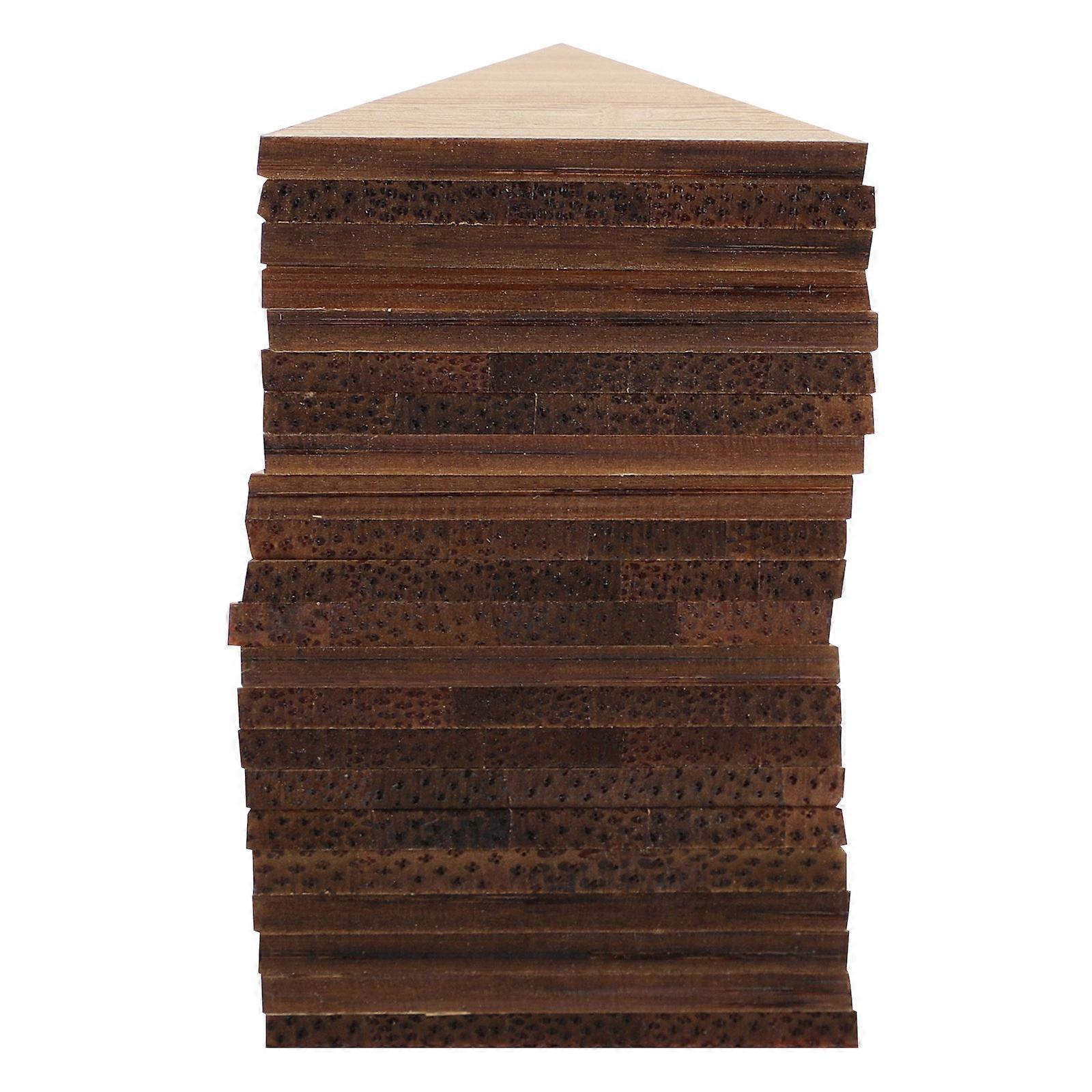 20Pcs Unfinished Bamboo Slices for Kids DIY Crafts Smooth Triangle Shape Beige Synthetic Material